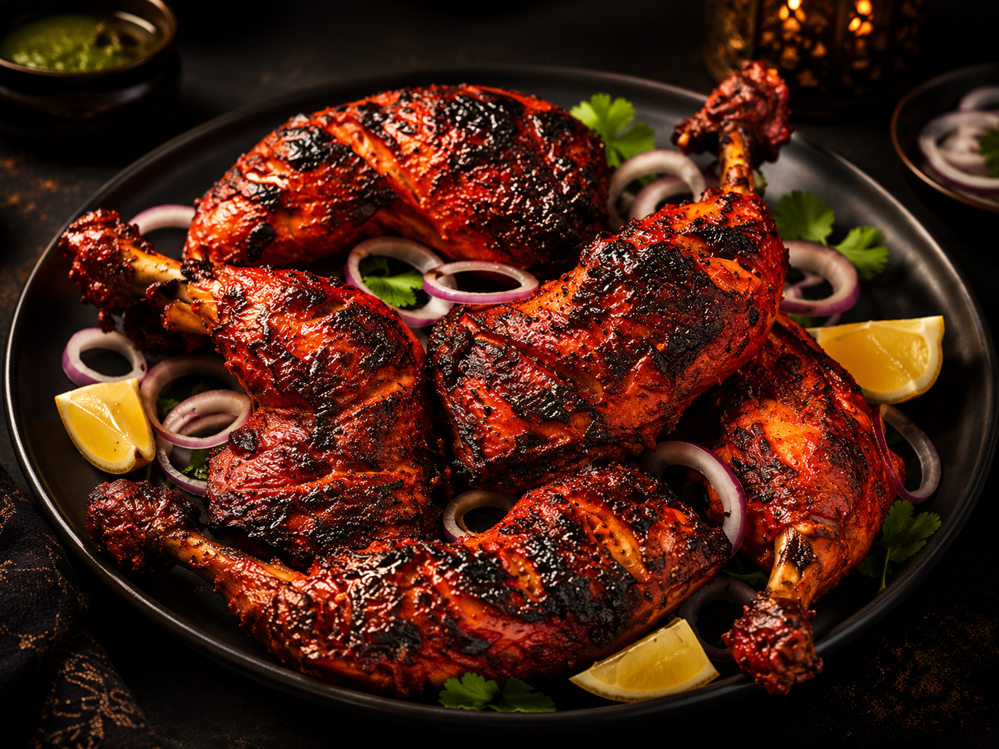 Signature Tandoori Chicken — flame-grilled in the clay oven